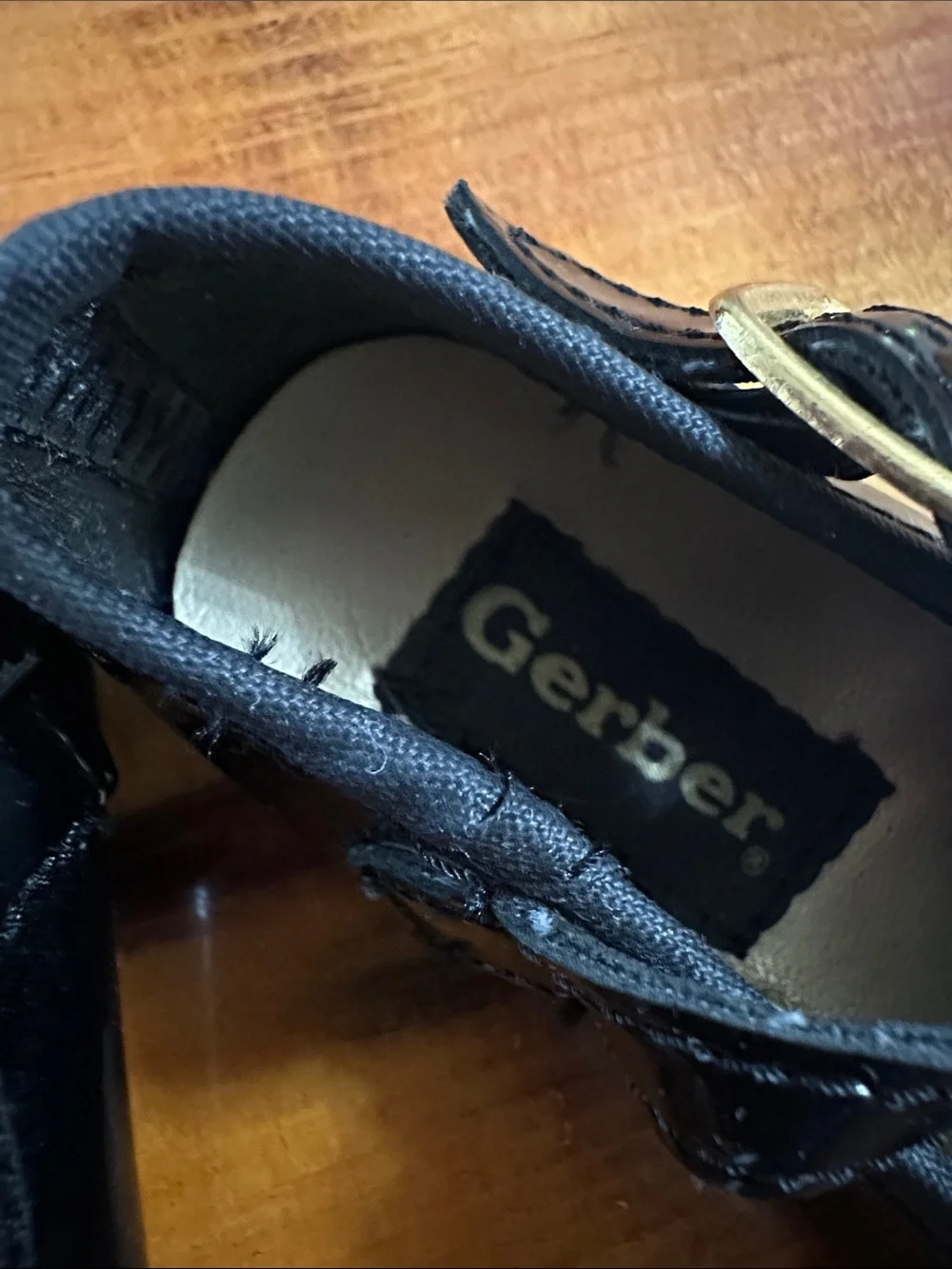 Gerber Black Patent Mary Jane Shoes with Bow and Buckle